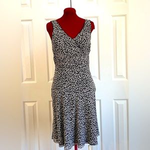 Ann Taylor Black and White Silk Dress Size 12P NWT
